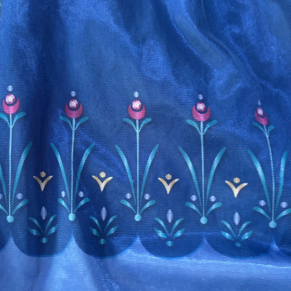 Disney Frozen Anna & Elsa Nightgown Lot 2pc Girls 6 Dress Up Bl Teal Pink Bundle - Picture 7 of 8
